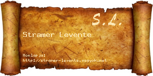Stramer Levente névjegykártya